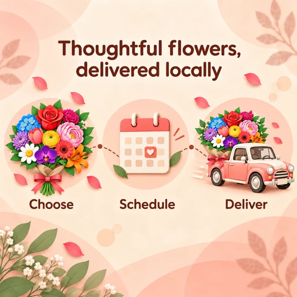 Choose, schedule, and deliver flowers locally with Topinu