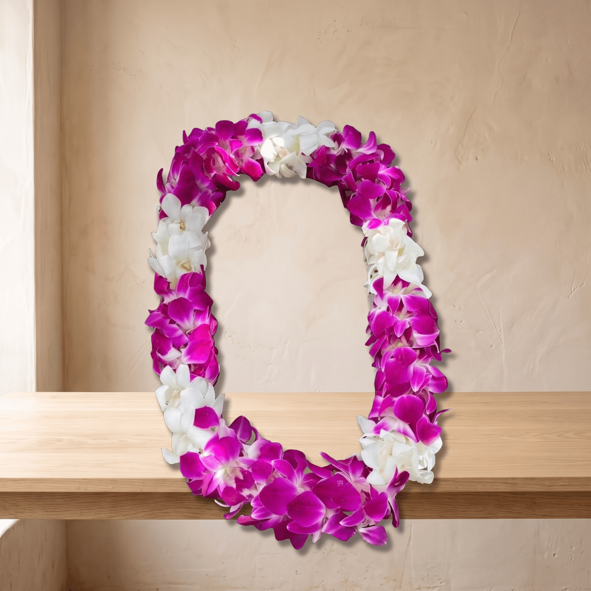 Graduation Orchids Lei (Purple and White)