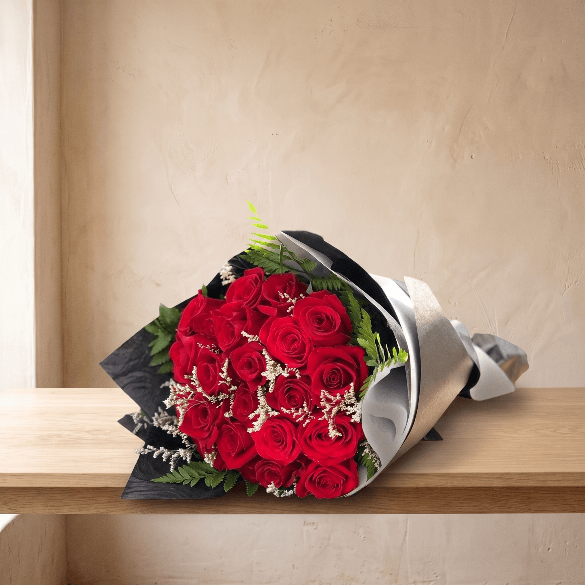 Two Dozen Red Roses Wrap