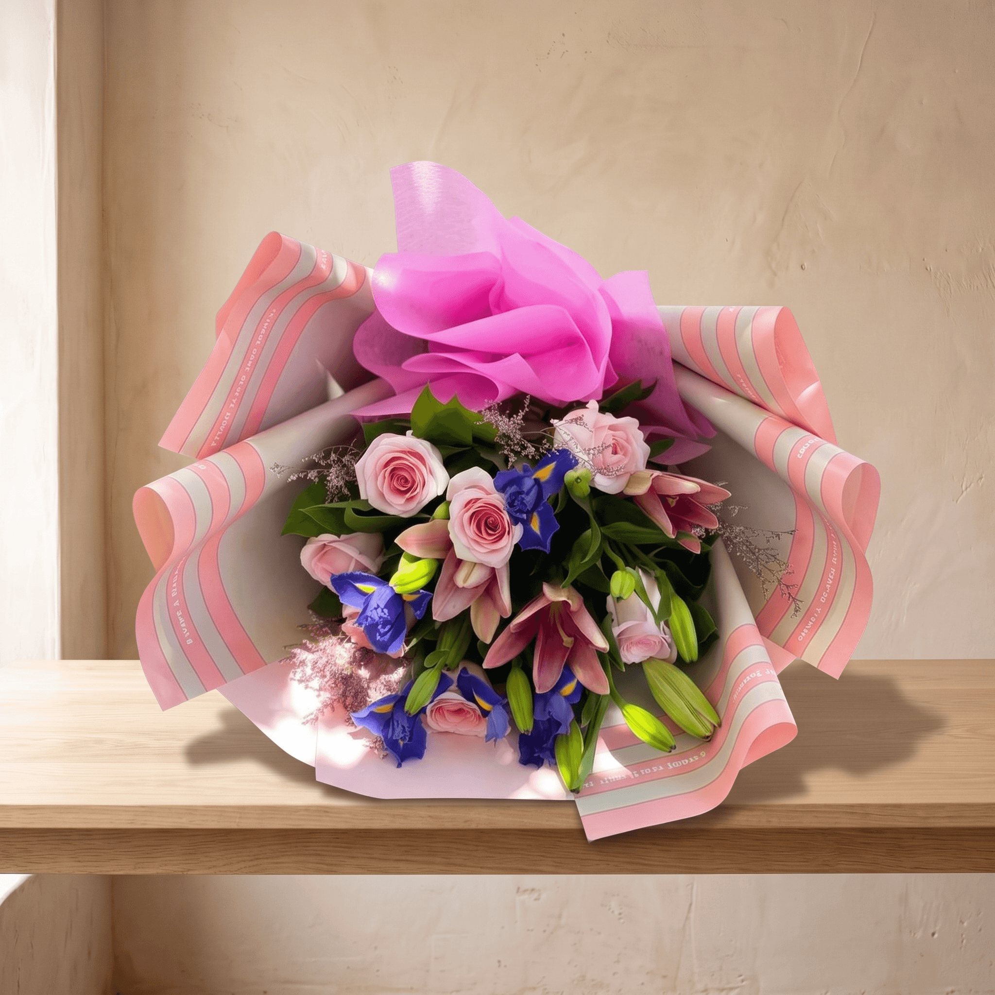 Pink Roses & Iris Wrap